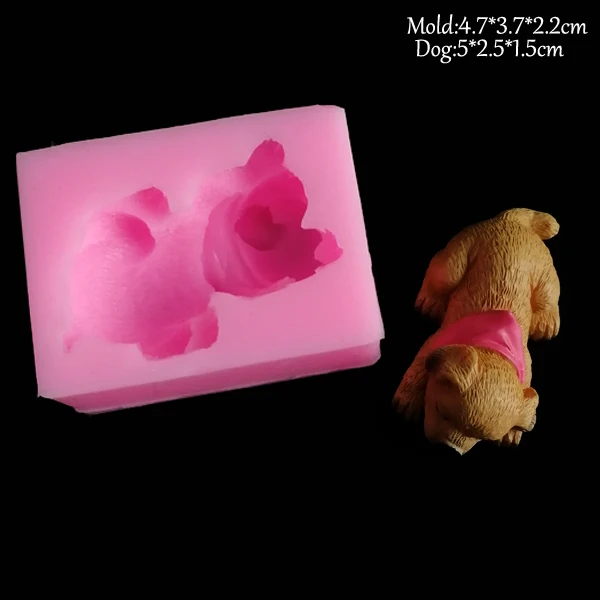 NEW Dogs Silicone Soap Mold Fondant Mould Cake Decorating Tool Cat Butt Corgi Bulldog Chocolate Gumpaste Sugarcraft Mold C339 - Color: C