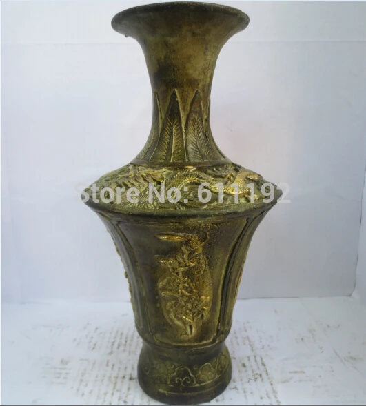 

Modern FengShui Home decoration hand carved Bronze Gilt Flower Vases,Antique Vase Metal crafts