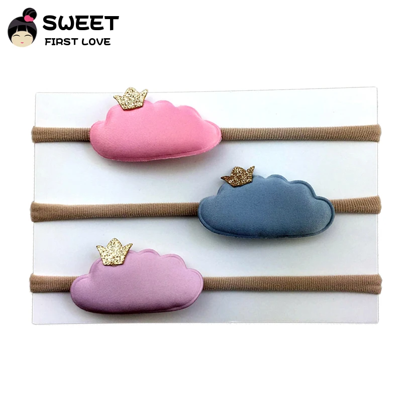 

3Pcs/Lot lovely girls headbands Light Colored Cloud Shape Hair Accessories For Girls fashion Hair Band Hair Ropes Sets