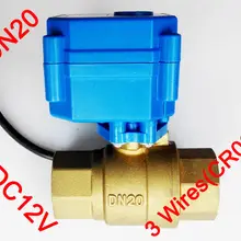 3/" латунный Электрический приводной клапан, DC12V morotized клапан 3 провода(CR02) управления, DN20 электрический клапан для катушки вентилятора