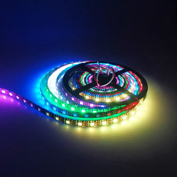 DC5V WS2812B светодиодная Пиксельная лента RGB 5050 полноцветная 30/60/144 WS2812 Pixel IC Ditigal
