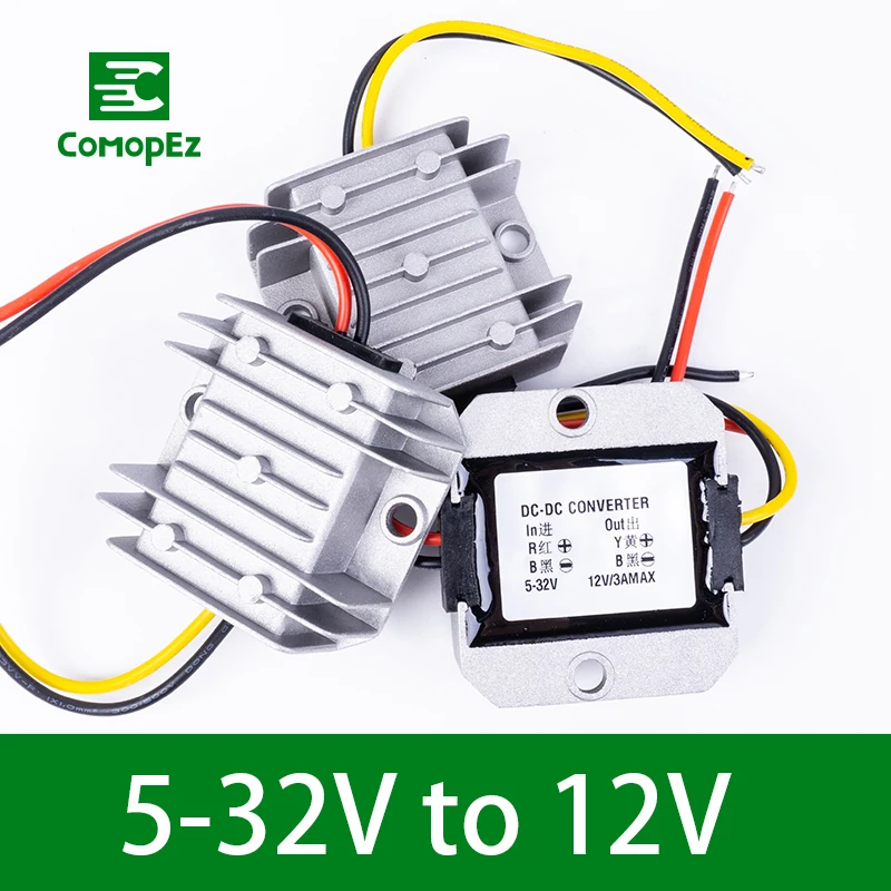 

DC DC Converter 5-32V to 12V 1A 2A 3A IP68 Step Down/Up Module Voltage Frequency Converter for Car Radio Led String Light