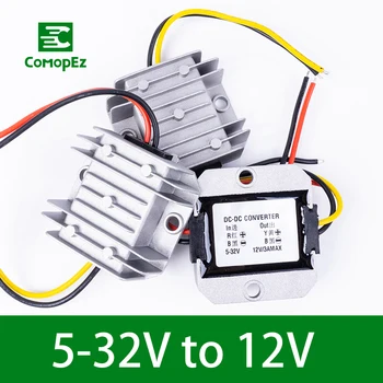 

DC DC Converter 5-32V to 12V 1A 2A 3A IP68 Step Down/Up Module Voltage Frequency Converter for Car Radio Led String Light