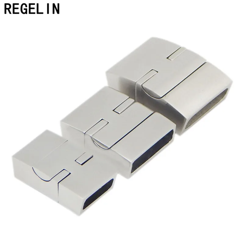 

REGELIN Silver Tone Hole Size 17.3X5mm/11.5X4.5mm Magnetic Clasps Jewelry Findings 1pcs/lot fit Leather Cord Bracelet Making