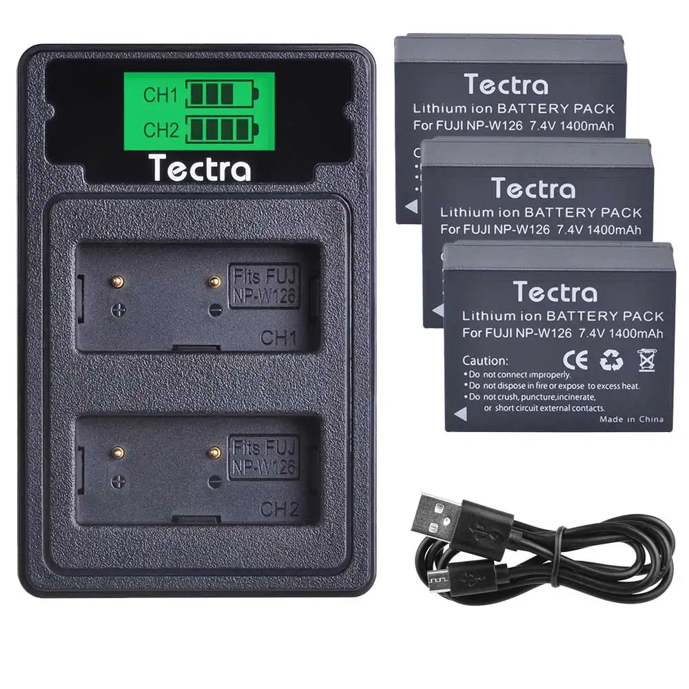 

3Pcs 1400mAh NP-W126 NPW126 Battery+LCD Type C Dual Charger for Fujifilm Fuji X-Pro1 XPro1 X-T1 XT1, HS30EXR HS33EXR X PRO1