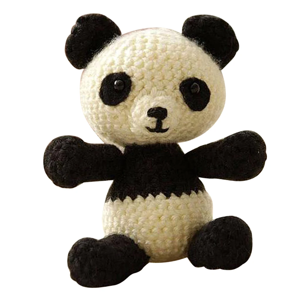 3D Panda Crochet Doll Kit for Beginners Adults Learn to Knit Animal Stuffed Toy Handmade