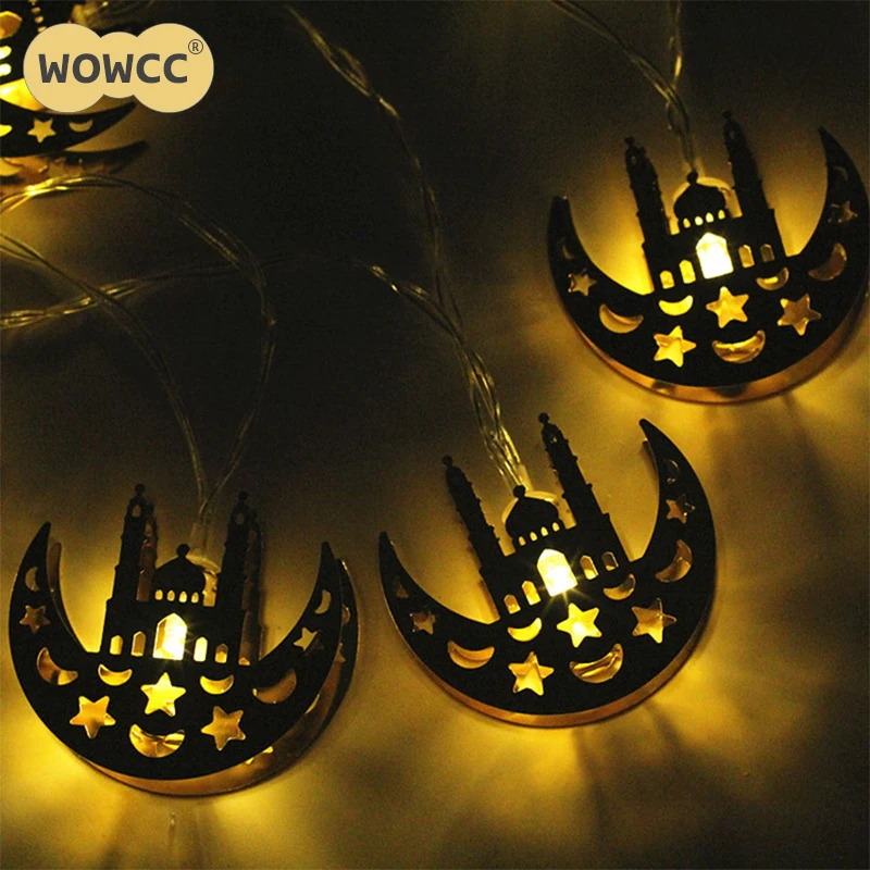 

Creative EID Mubarak LED Night Light 3D Ramadan Mubarak Moon Light For Eid Party Decoration Light Muslim Islam Decor Party