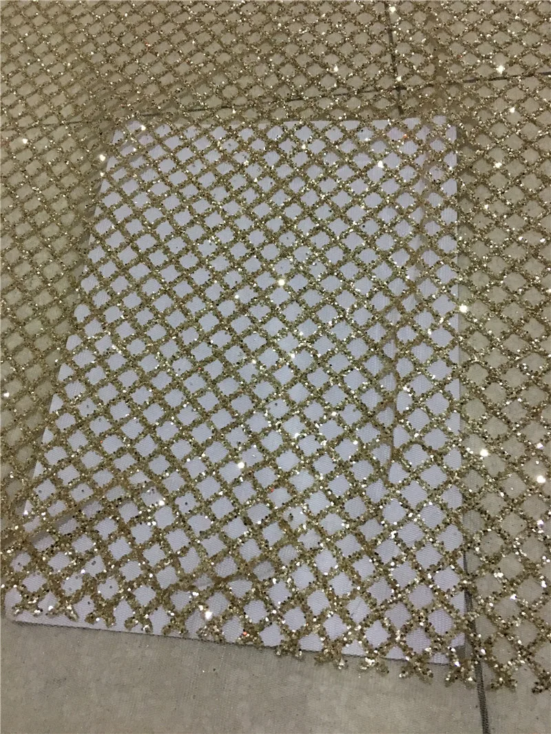 

Fashion design glued glitter net Lace Fabric Amazing YG-225 Glued Glitter tulle fabric for party dress