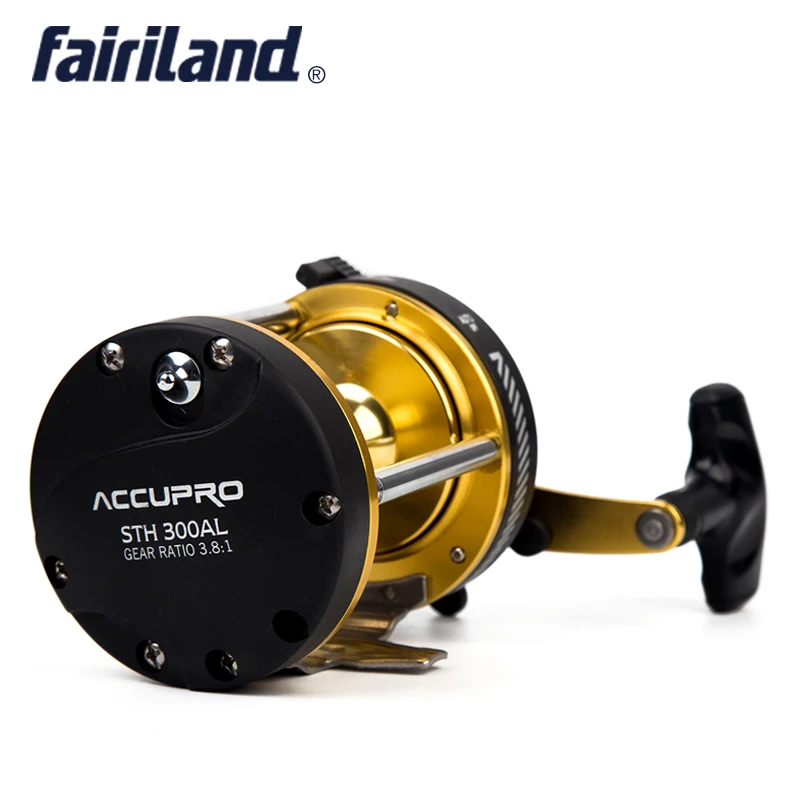 

5BB 3.8:1 Trolling Boat Fishing Reel RIGHT HAND 496g/17.5oz Drum Trolling Reel Two Color Baitcasting Roller Casting Drum Wheel
