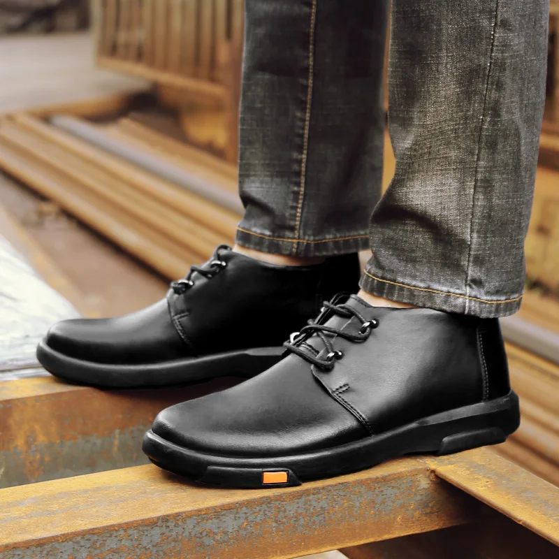 

Autumn Winter Shoes Men Genuine Leather Boots Ankle Boots Fashion Casual Footwear Lace Up Shoes Men Oxfords