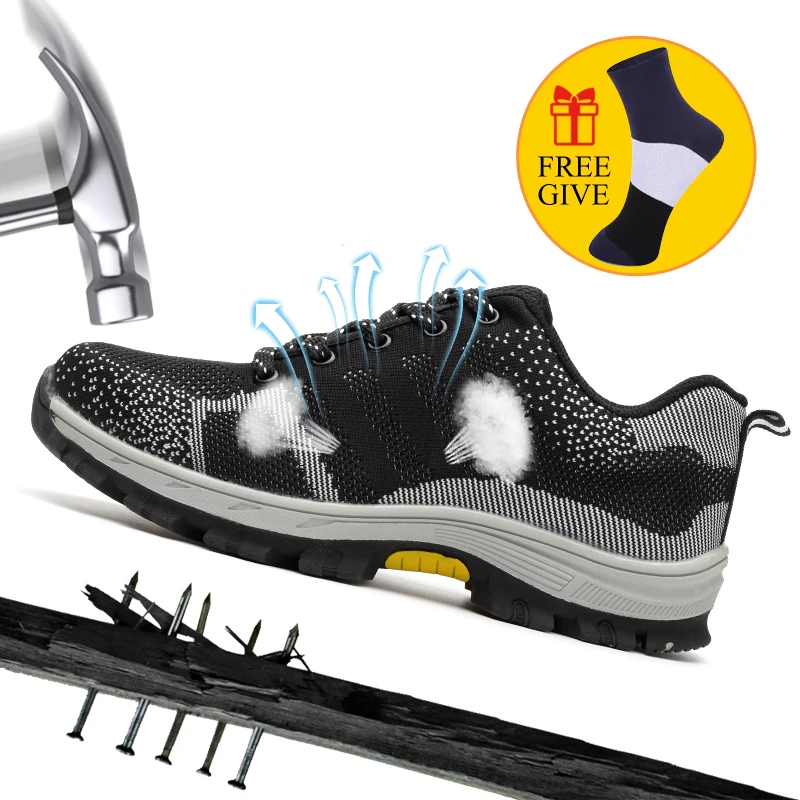 XZMDH 2019 جديد دروبشيبينغ الرجال والنساء سلامة الأحذية في الهواء الطلق تنفس سحق إثبات ثقب واقية العمال رياضية