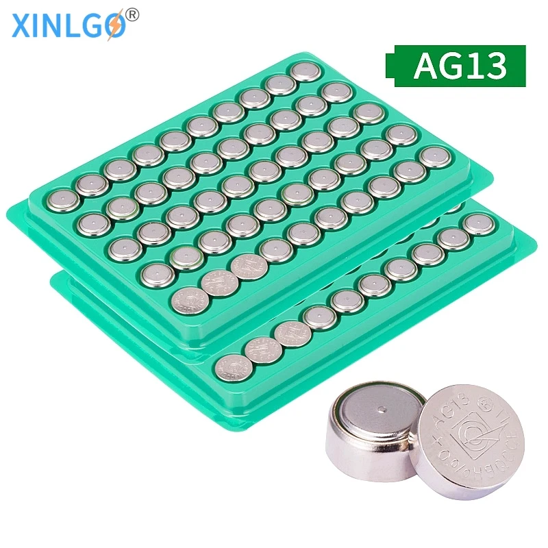100 шт. AG13 LR44 357 303 SR44 1 5 V Батарея щелочные батарейки в форме таблетки для лазерной