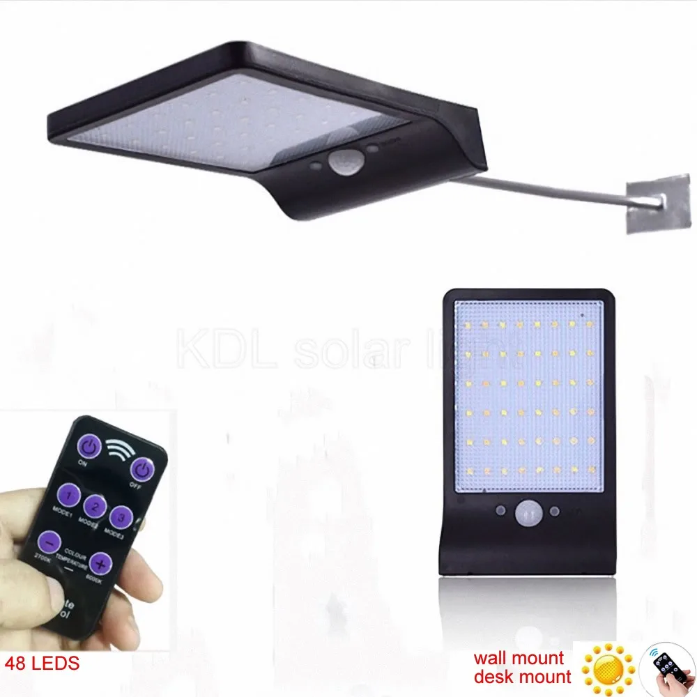 

48 LED remote control Solar Light rotate bracket For Outdoor Garden Yard Waterproof ip65 wall street light desk lamp lantern