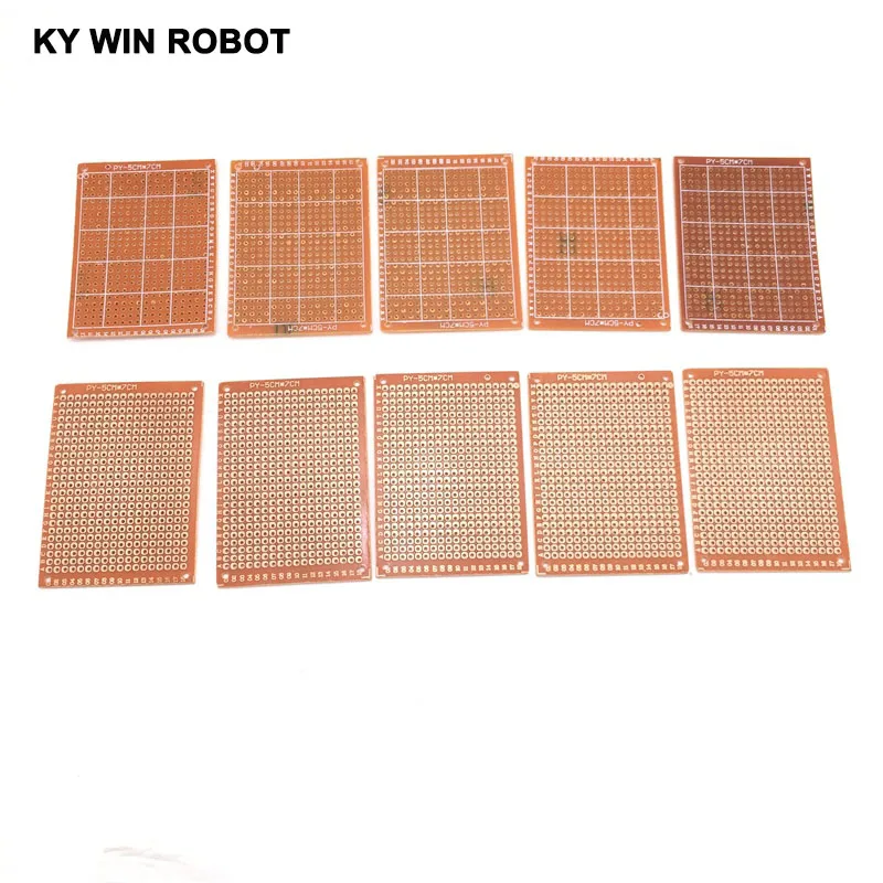 10PCS/LOT DIY 5*7cm Prototype Paper Copper PCB Universal Experiment Matrix Circuit Board 5x7cm 10pcs universal folding flip car key blank uncut blade 30 no 30 for cmc junjie galena sceo daewoo matrix chromed copper