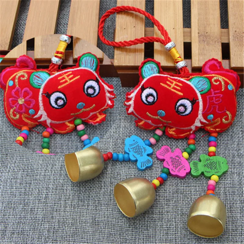 Chinese New Year Of The Pig Stuffed Toy Ethnic Flavor Zodiac Mascot Benediction Child Baby Lucky Pendant Small Bell6