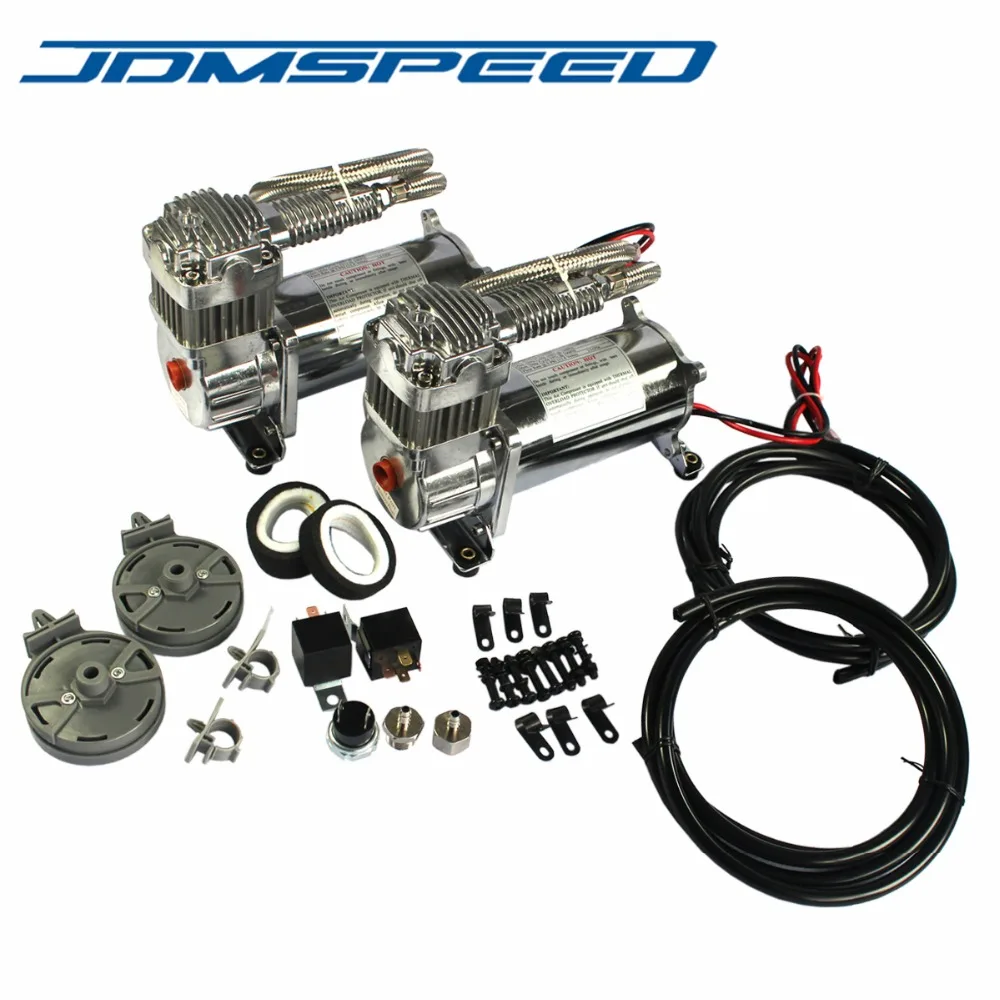 Бесплатная доставка комплект компрессора воздуха JDMSPEED 440C 12 вольт Carmocar Dual Chrome 200
