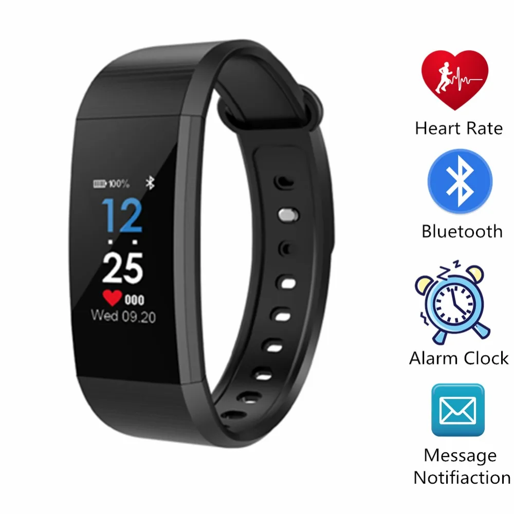 

YISUYA Bluetooth Smart Bracelet Blood Pressure Sport Watches for Men Women Fashion Colorful Health Wristband Step Recorder Clock