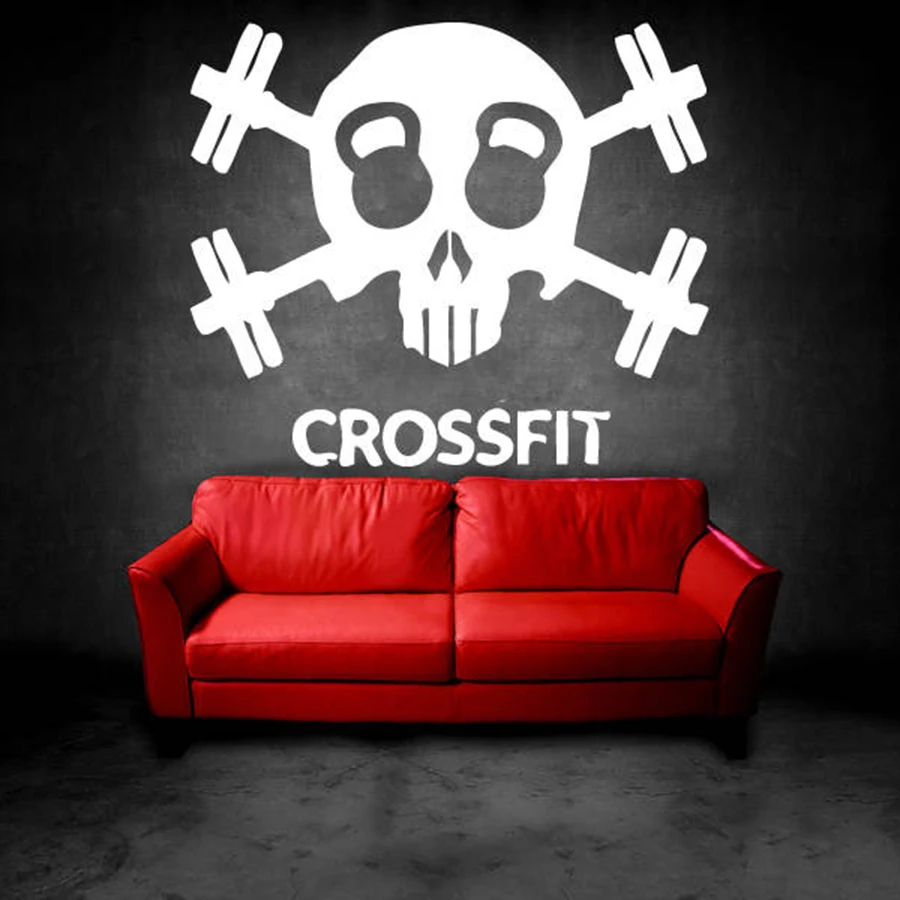 Crossfit настенные наклейки для гостиной, спальни, домашний декор, мотивация, тренировка, фитнес, спорт, персонализированная, тренажерный зал, виниловые наклейки на стену S198