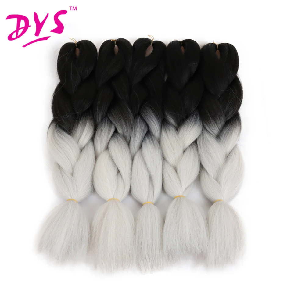 Deyngs Two Tone GreyPurple Ombre Kanekalon Braiding Hair Jumbo Braid Hair Extensions African Synthetic Braiding Hair 100gpcs (2)