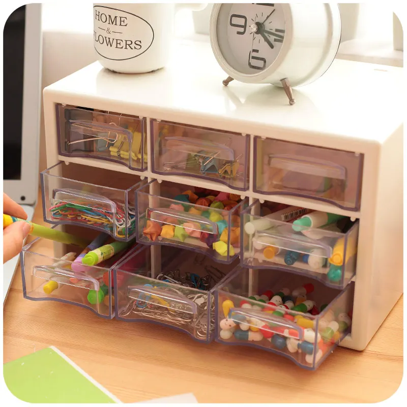 Transparent Acrylic Plastic Drawers Storage Box Desk Organizer Sundries