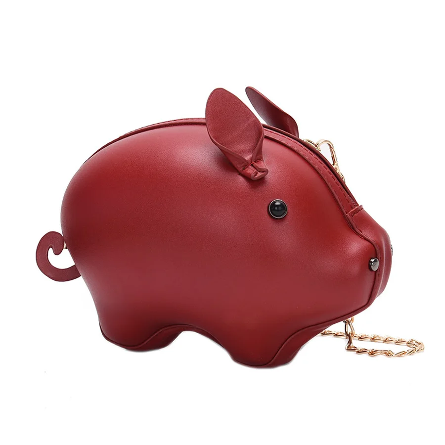 

Funny Cute Piggy Style Design Pu Leather Chain Women Shoulder Bag Casual Handbag Purse Women Messenger Bag Ladies Crossbody Bags