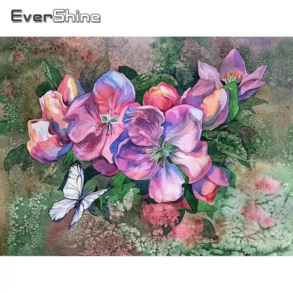 Diamond Embroidery Flowers Painting Full Square Drills House Displays DIY Mosaic