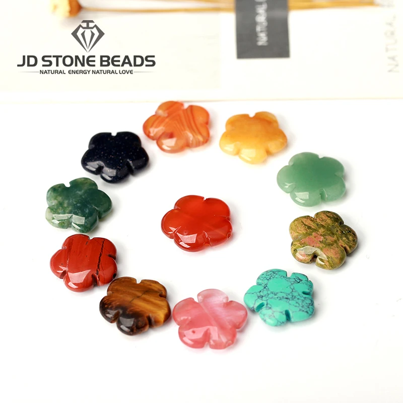 

Red Agate High Quality Natural Malachite Flower shape Gemstone Accessory For Jewelry Making irregular Beads 16x16x6mm