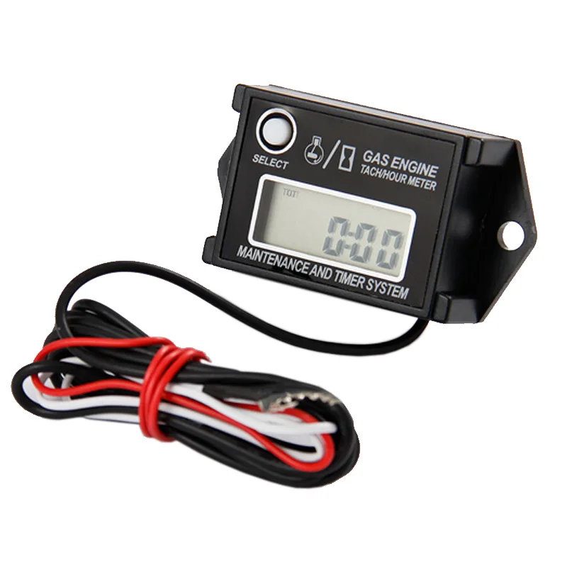 Black KIMISS Car Engine Timer Digital Hour Meter Gauge Timer for Gasoline Engine Racing Motorcycle ATV Mower