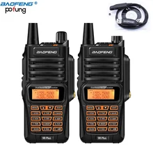 2PCS New Baofeng UV-9R Plus 8W High Power UV9R Powerful Walkie Talkie 2800mAh Dual Band IP67 Waterproof Two Way Radio+usb cable