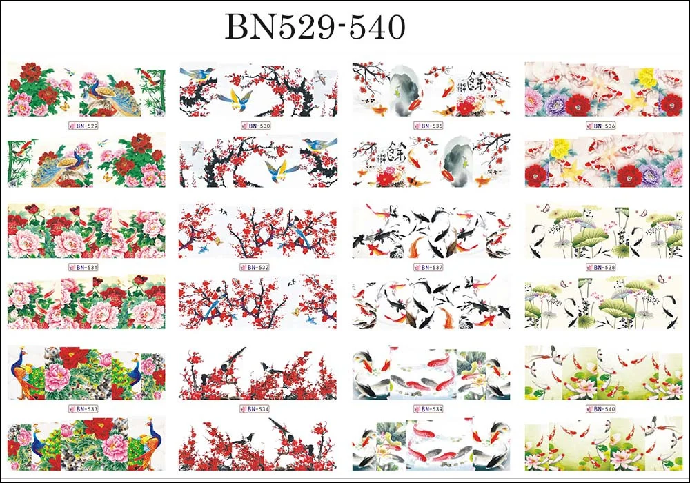 12 видов конструкций/наборы Смешанные Красочные DIY 31 стиль водяные наклейки для ногтей искусство наклейки Красота татуировки для женщин украшения ногтей BN301-636
