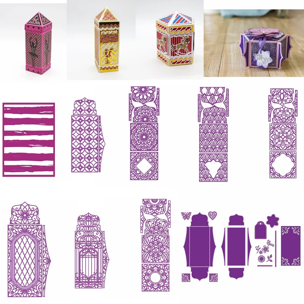 

3D Box Lace Frame Panel Retro Metal Cutting Dies Stencil For Scrapbooking Embossing DIY Paper Card Handcrafts Handmade Templates