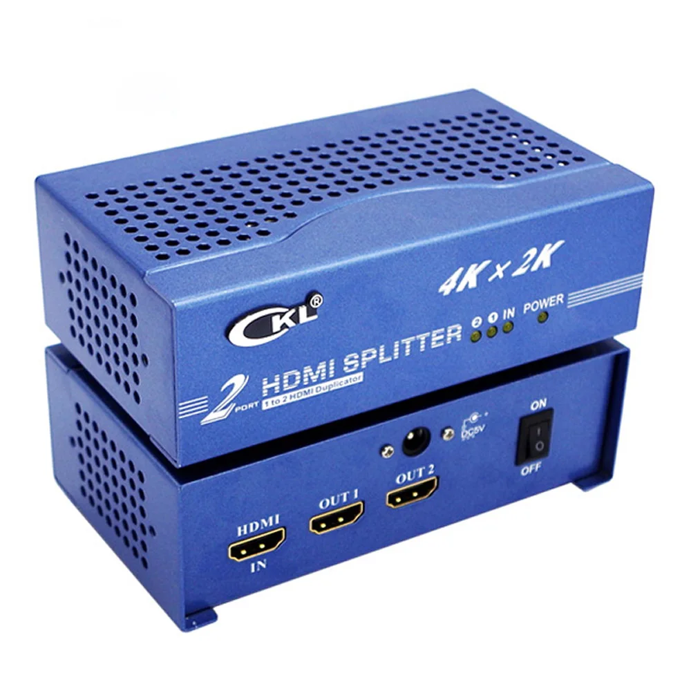 Ckl 1 в 2 из HDMI Splitter Металл синий 1 шт. 1.4 В 4D 3D 1x2 HDMI дистрибьютор дубликатор для XBOX PS3 PS4 ПК DV DVD HDTV HD-9242