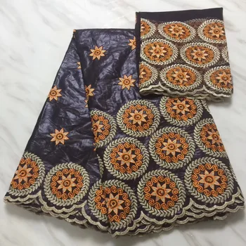 

Latest Guinea Brocade Grid cloth Fabric African Garment Wedding Fabric Bazin Riche Getzne Lace Fabric Sewing Fabrics 7 Yards