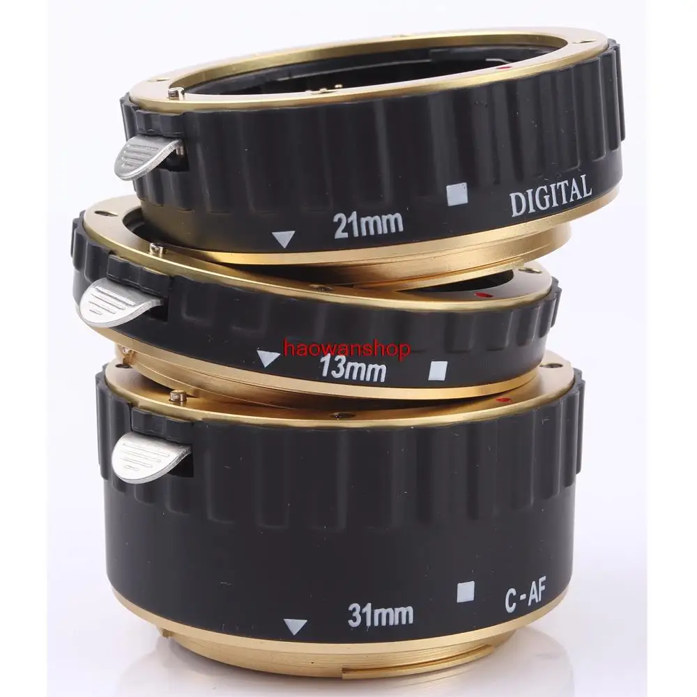 Металлический AF Автофокус Макро Удлинитель кольцо для canon EF EF-S 60D 650D 5DII 70D золотой