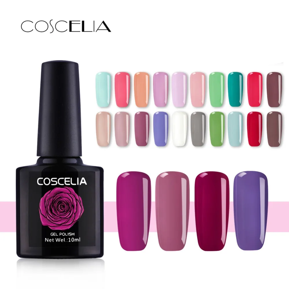 

COSCELIA Gel 1 Gel Varnish 10ml Black Bottle Flavorless Pure Color 21-58 Semi Permanent UV LED Nails Art Gel Nail Polish