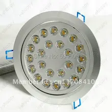 24 Вт высокой мощности 24 светодиодный встраиваемый потолочный светильник для шкафа Точечный светильник, лампочка теплая/чистая белая