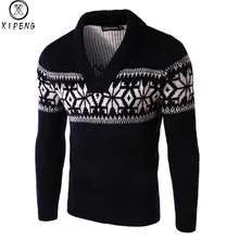 Осень зима мужской повседневный Рождественский свитер мужской с v-образным вырезом высокого качества с принтом Мужские пуловеры вязаная одежда мужские свитера