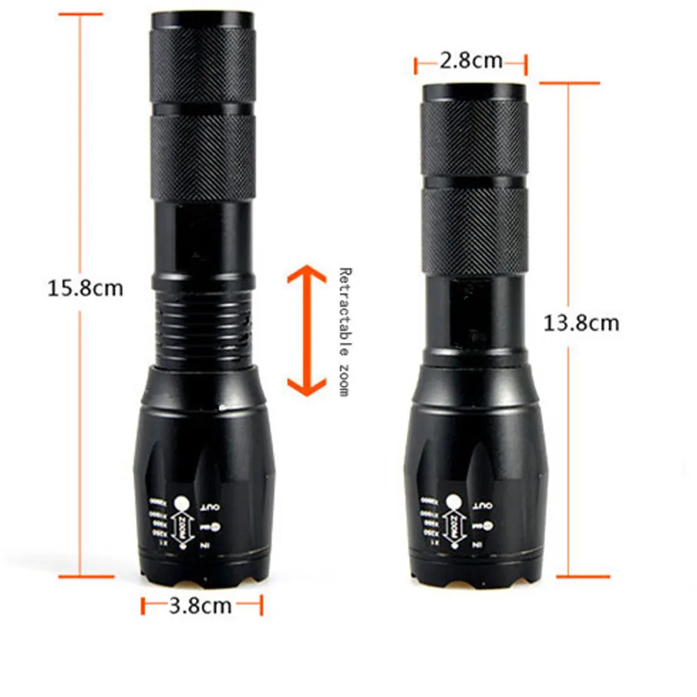 Портативный светодиодный светильник фонарь масштабируемый фонарик 8000LM E17 CREE XM L T6