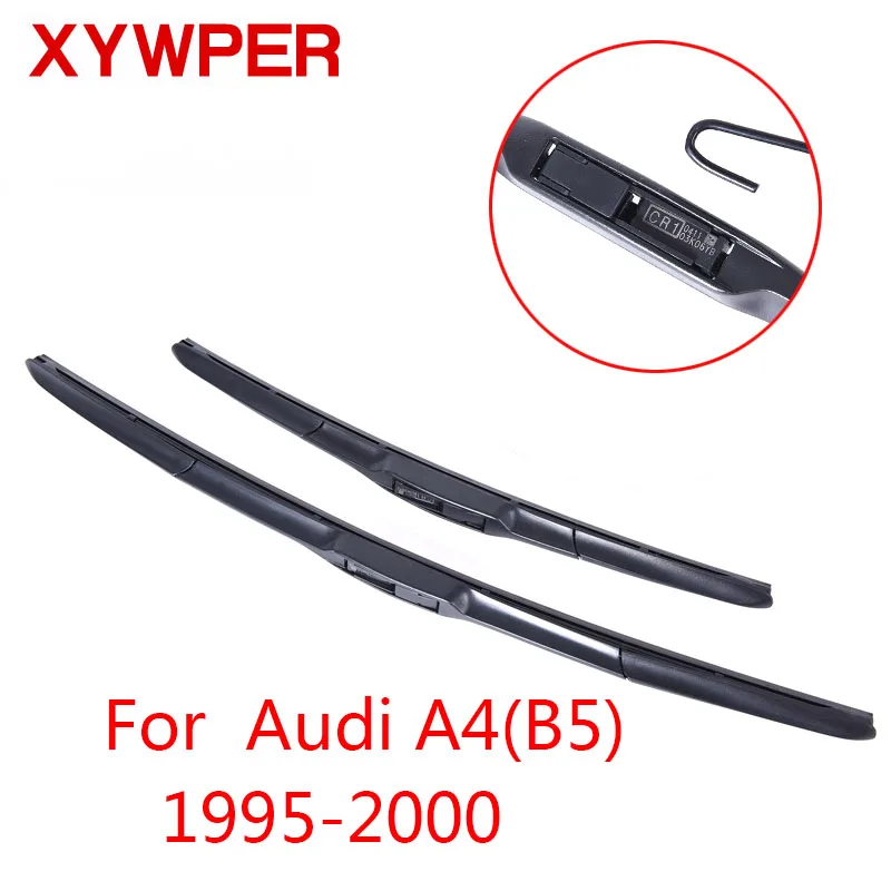 Щетки стеклоочистителя XYWPER для Audi A4 B5/B6/B8/B9 1995 1996 1997 1998 1999 2000- автомобильные аксессуары мягкие резиновые стеклоочистители - Цвет: Audi A4  B5