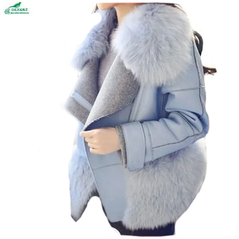 Section Mode Vêtements Haut Color De Okxgnz The Manteau Épaississement Hiver Coréen Survêtement Picture Renard Gamme Laine Col Fourrure En Court Q1126 Loisirs Femmes FlKc1J
