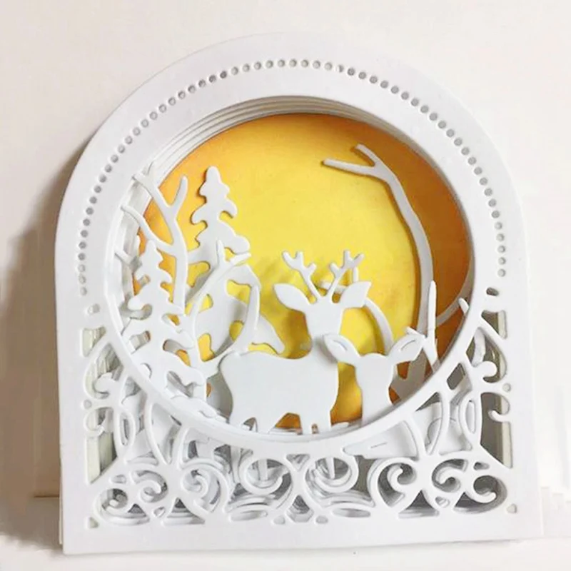 

Christmas Grand Dome Card Etched Dies Elegant 3D Vignettes Collection For DIY Scrapbooking Paper Card Craft Metal Cutting Dies