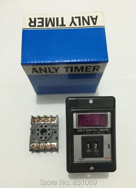 

1Set ASY-2D DC24V Power ON Delay Timer Time Relay 1-99 Seconds & Base Brand New