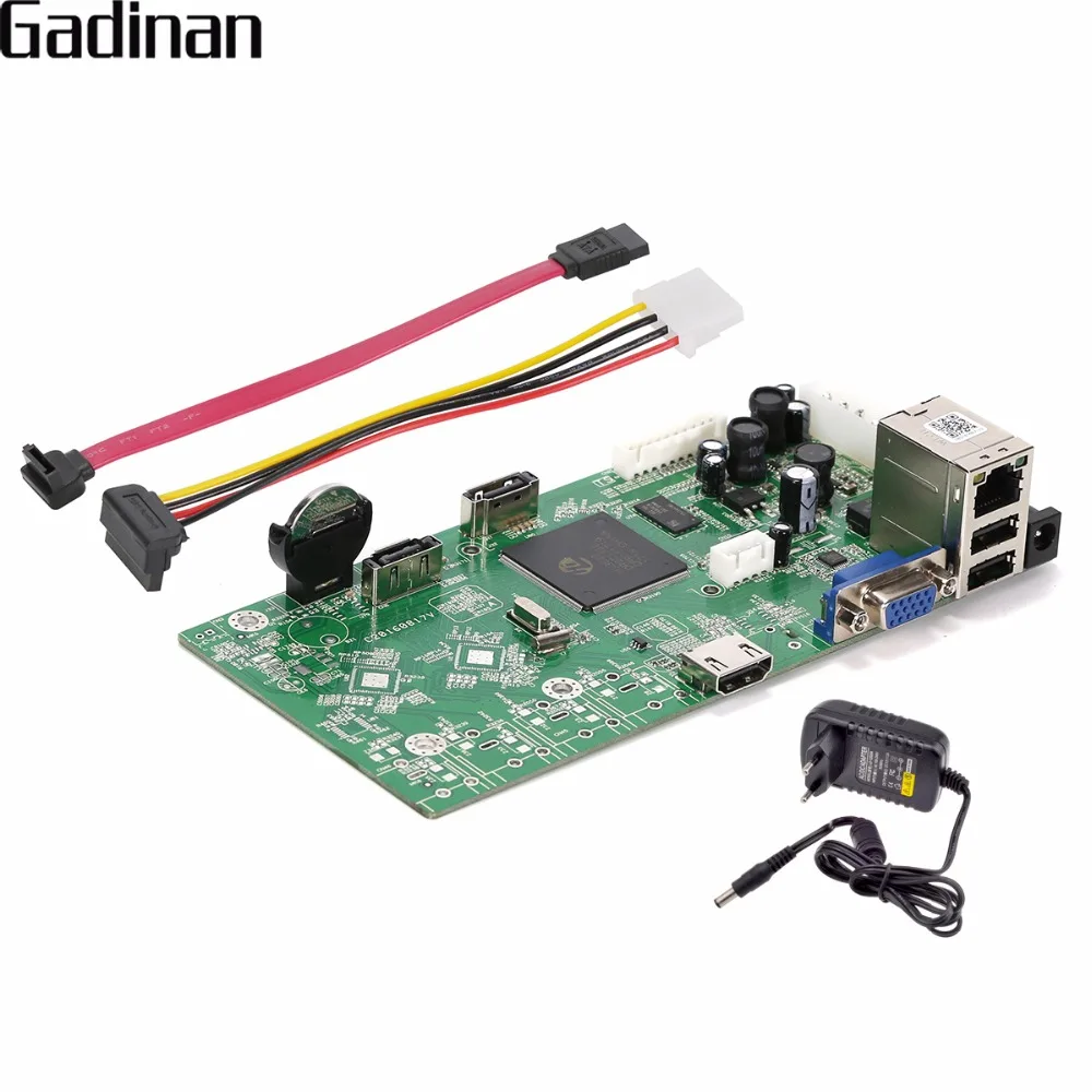 

GADINAN 16CH NVR 1080P /4CH 5MP Network Video Recorder Board Onvif P2P Cloud XMEYE CMS Motion Detection Email Alert with Adapter