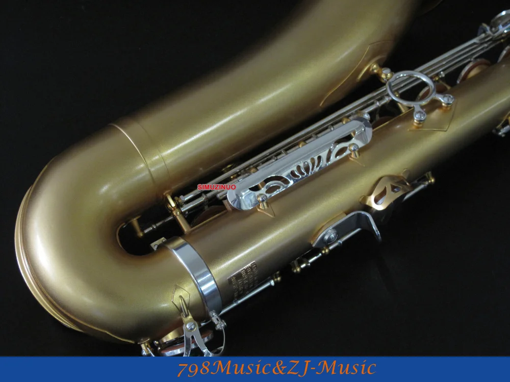 Профессиональный атласный золотой и ключи с серебристым напылением Tenor sax High F# саксофон с Чехол