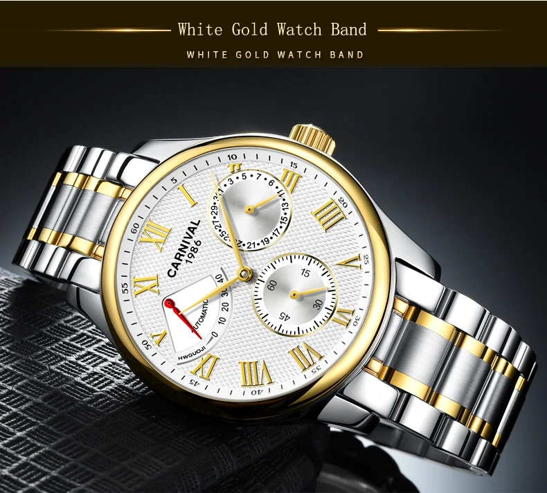 luxo masculino relógio mecânico relogio masculino pulseira