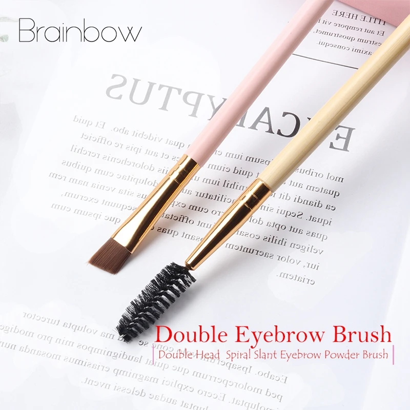 

Brainbow 1PC/2PC Angled Eyebrow Brushes Double Head Eyelash Eyebrow Makeup Brush Cosmetics Beauty Tools Beveled Spiral Brush