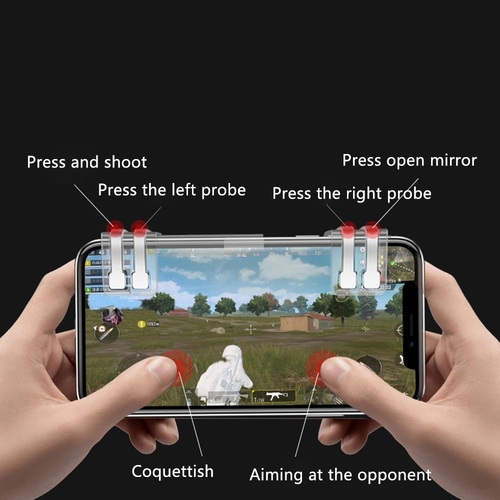 New Mobile Controller L1 R1 Phone Gamepad Trigger Fire Button Target Key L1R1 Puller Pubg Controller for iPhone Android