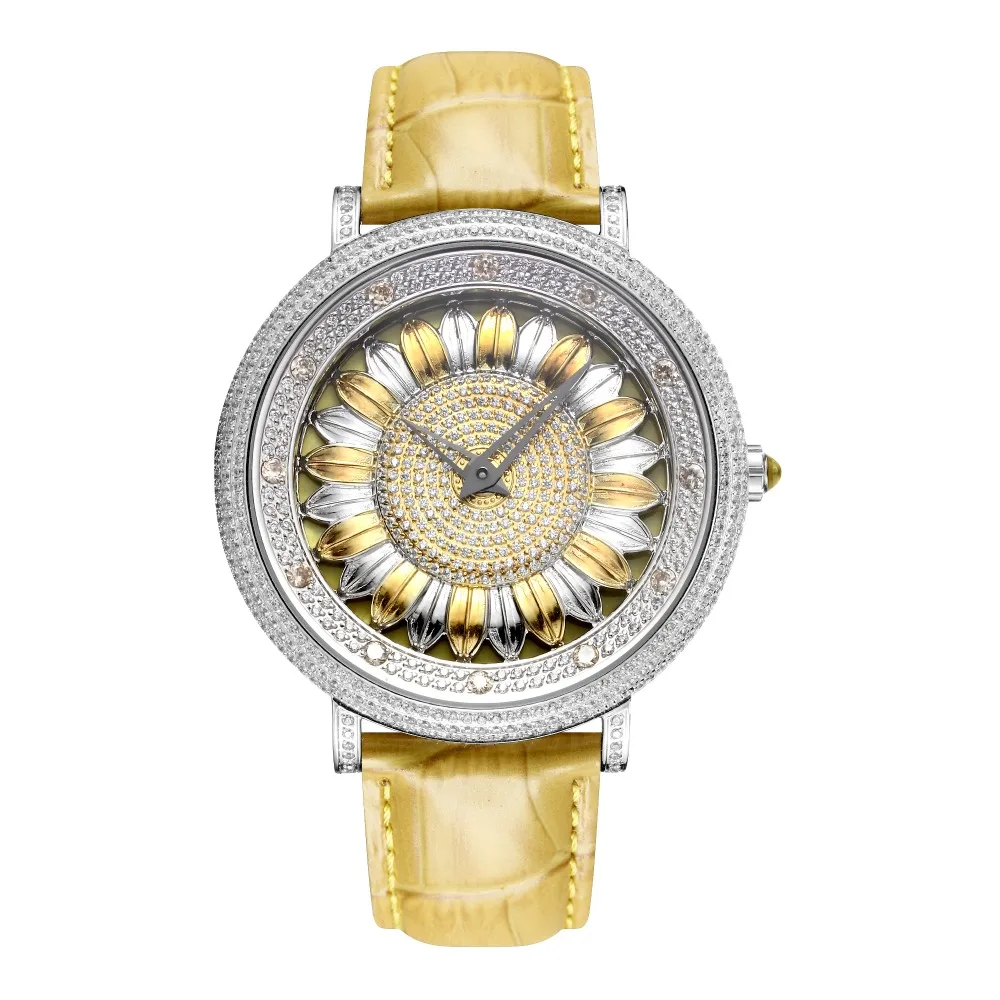 

When The Quartz Rotates, The Sunflower Is Neutral. The star Is Full Of 5A Cut Zircon. The Large Dial Is For Men And Women.