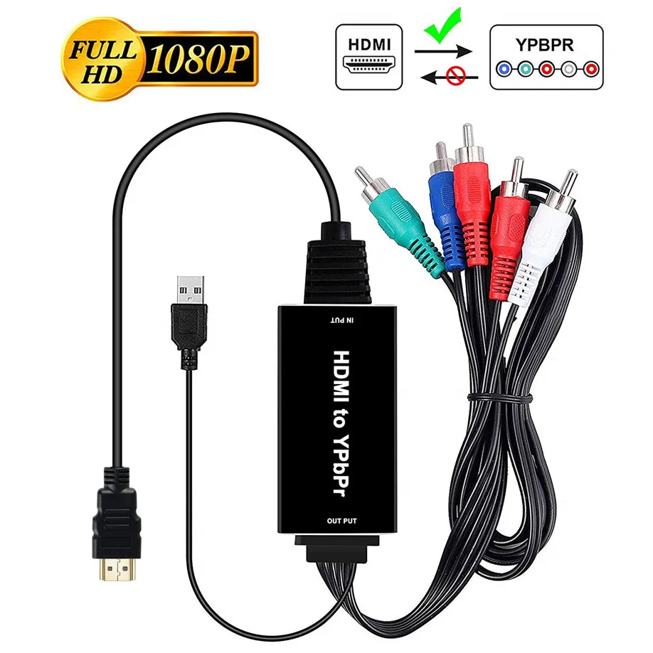 20 компл. HDMI к YPbPr кабель 5RCA RGB конвертер адаптер Поддержка 4K Видео Аудио для DVD PSP Xbox