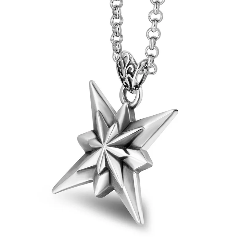 

Original Brand Gothic Star Pendant Fashion Personality Necklace Female Titanium Steel Double-layer Rice Icon Pendant Male